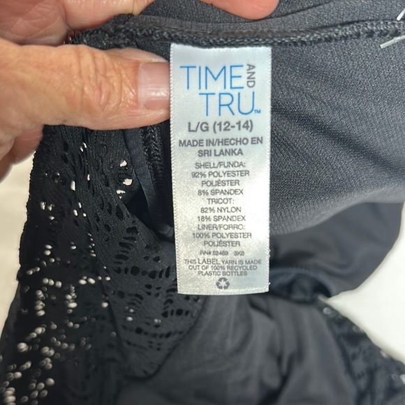 Time and Tru Black One Piece Swimsuit Sleek Design - Picture 7 of 8